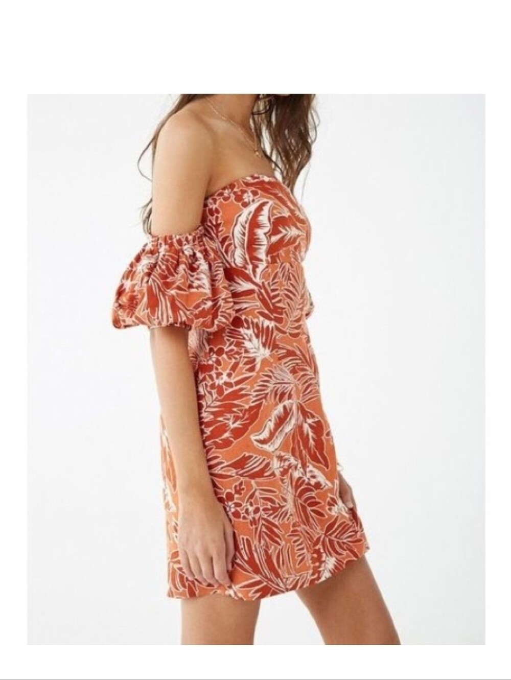 Forever 21 Contemporary Linen-Blend Tropical Mini Dress Size XS